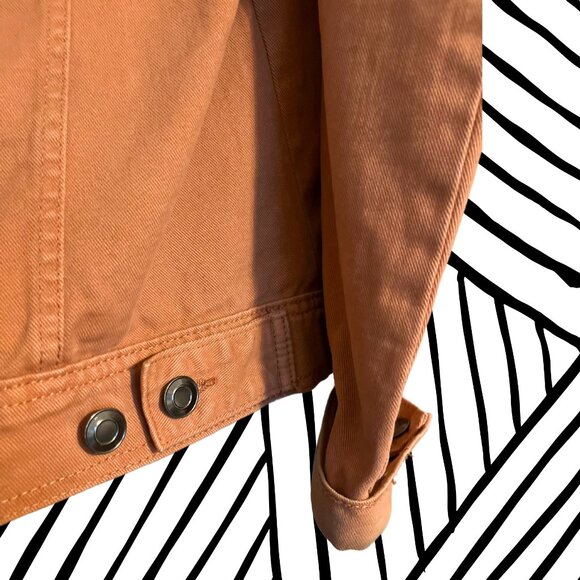 π§₯ Forever 21 Menβs Peach/Salmon Denim Jacket (L) - Picture 3 of 5